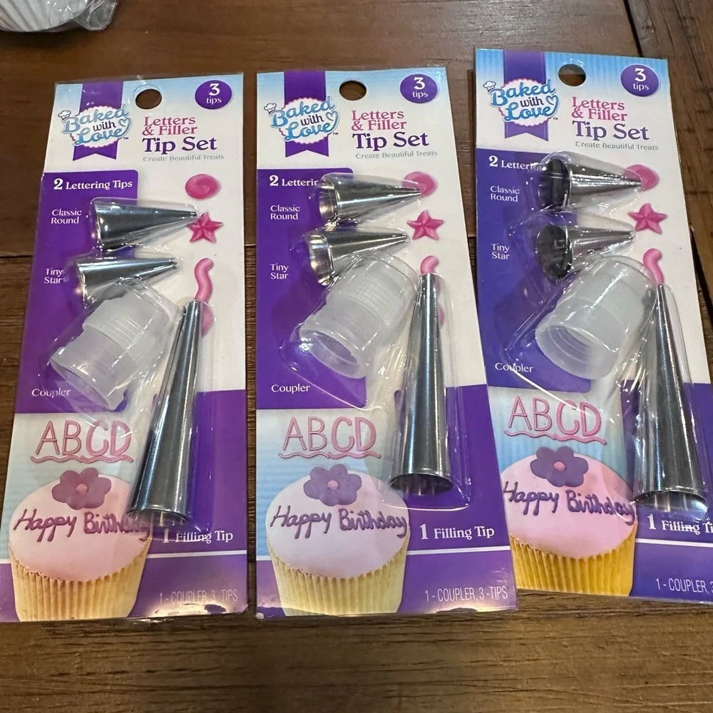 Baking Supplies Bundle –‎ Mini Cookie Cutters, Cupcake Liners & Icing Tips (New)
